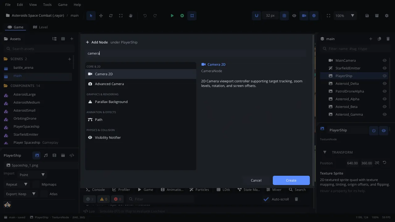 The Add Node dialog